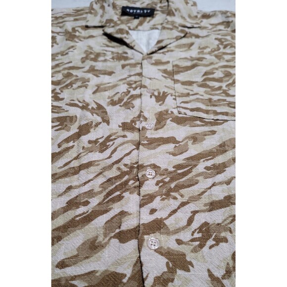 Royalty By MALUMA Desert Camoflauge Tan Rayon Linen Blend Heavyweight NWOT - Picture 8 of 12